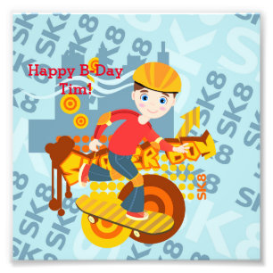 Impression Photo Graffiti skboard enfant fête d'anniversaire