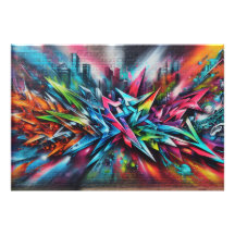 Graffiti street art sur un mur en briques avec sky