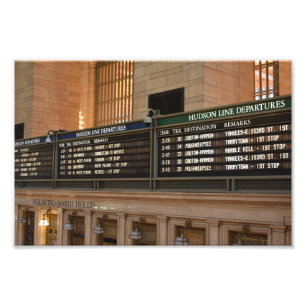 Impression Photo Grand Central Hudson Harlem Train Départs NYC
