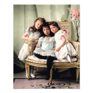Impression Photo Grand Duchesses Olga et Tatiana avec leur cousin