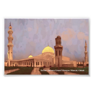 Impression Photo Grande Mosquée Sultan Qaboos, Mascate sur affiche