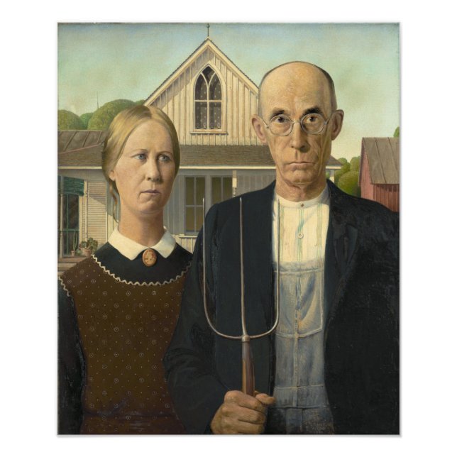 Impression Photo Grant Wood - gothique américain (Devant)