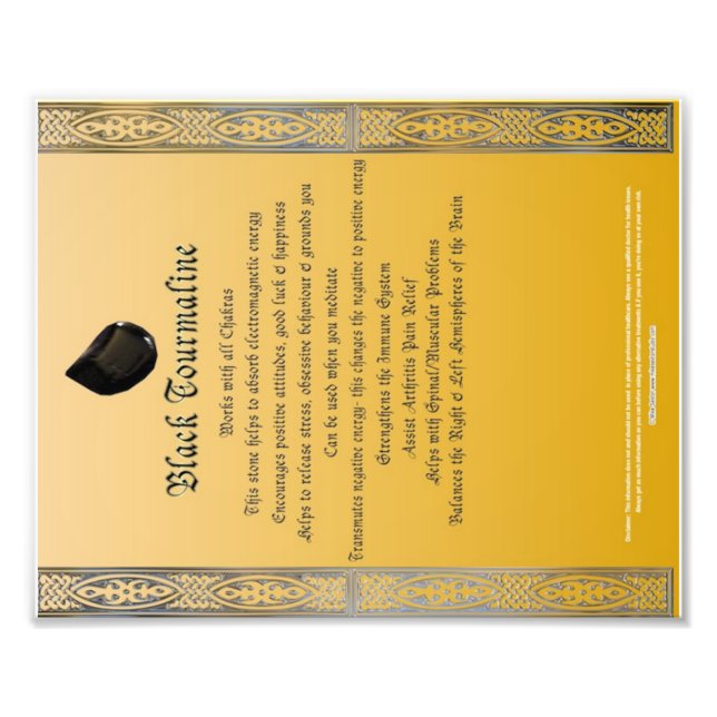 Impression Photo Graphique des propriétés de tourmaline noire (Devant)