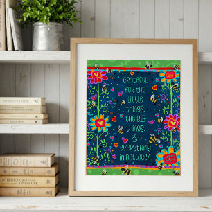 Impression Photo Grateful Citation Green Blue Floral Whimssart