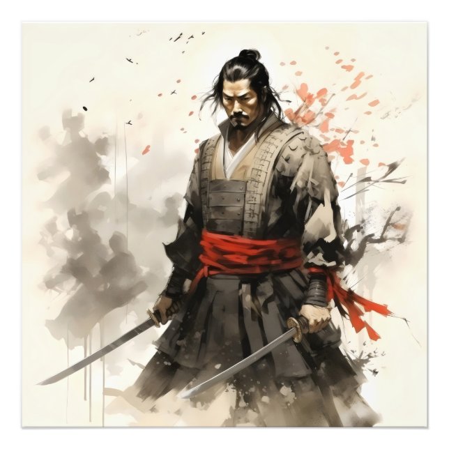 Impression Photo Guerrier du Japon de Samurai (Devant)