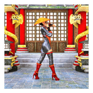 Impression Photo Guerrière asiatique Fantasy Illustration de Samour