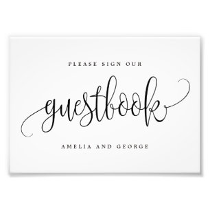 Impression Photo Guestbook Sign Choose Your Size Lovely Calligraphy