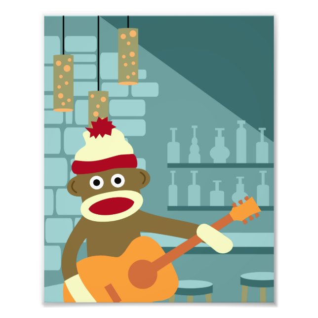 Impression Photo Guitare acoustique de singe-Sock (Devant)