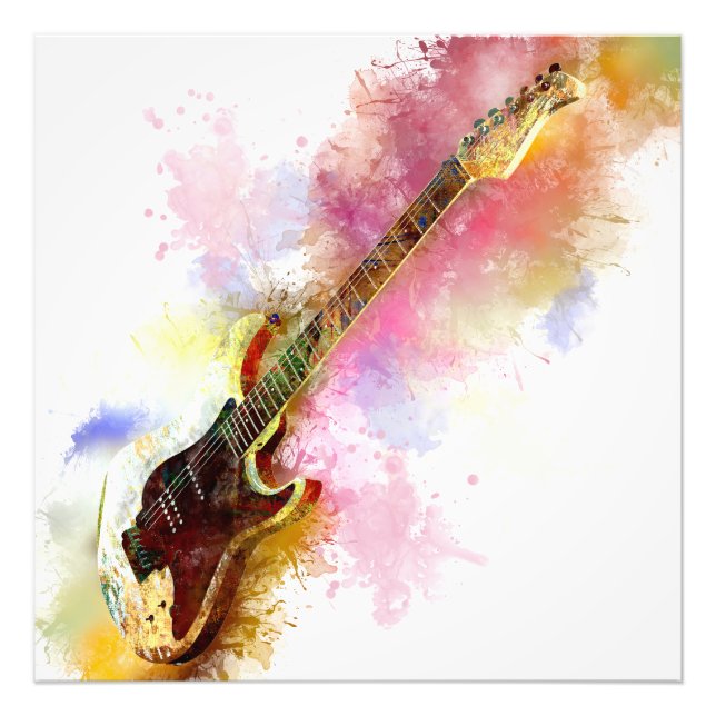 Impression Photo Guitare colorée (Devant)