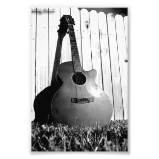 Impression Photo Guitare noire et blanche
