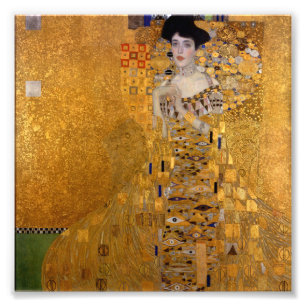Impression Photo Gustav Klimt, Adele, Art nouveau, déco, or, peint