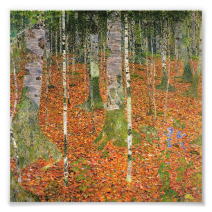 Impression Photo Gustav Klimt - Ferme Avec Birch Trees