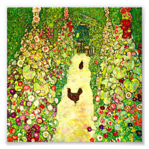 Impression Photo Gustav Klimt Garden with Chickens