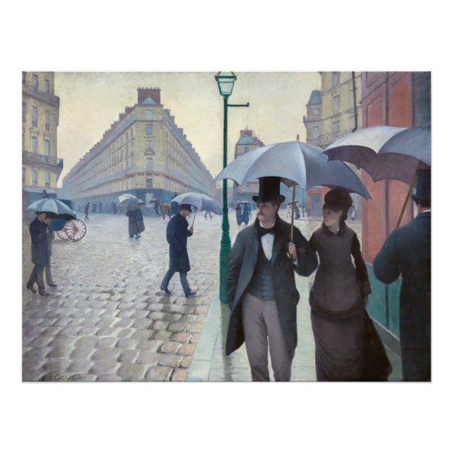 Impression Photo Gustave Caillebotte - Paris Street ; Rainy Day (Devant)