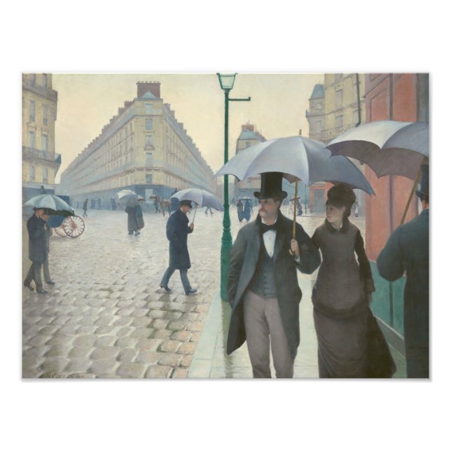 Impression Photo Gustave Caillebotte - Paris Street ; Rainy Day (Devant)