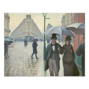 Impression Photo Gustave Caillebotte - rue de Paris ; Jour pluvieux