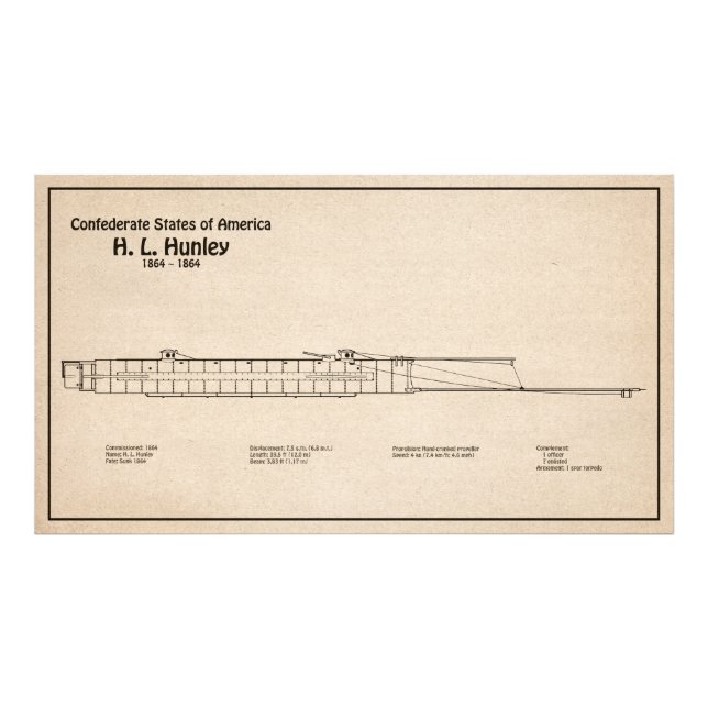 Impression Photo H. L. Hunley - Plan directeur des navires SD (Devant)