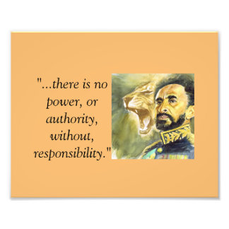 Impression Photo Haile Selassie I : Citations : Essence du pouvoir.