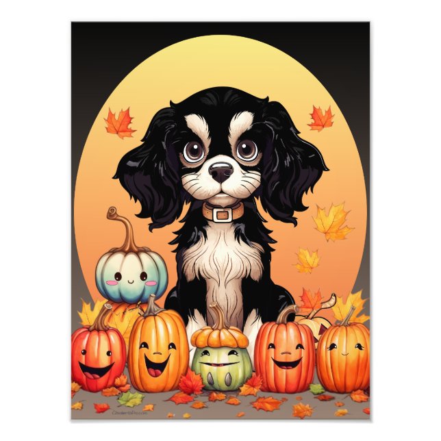 Impression Photo Halloween, Automne, Noir et Tan Cavalier (Devant)