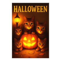 Halloween avec Art numérique orange de chat