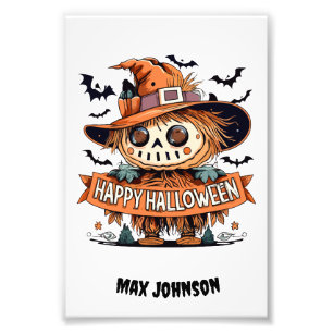 Impression Photo Halloween heureux - Citations Orange Noir