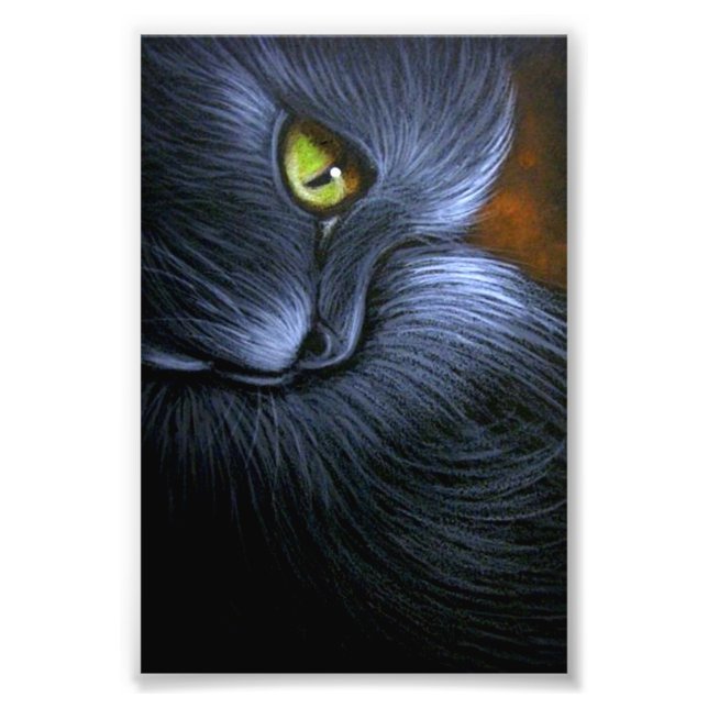 IMPRESSION PHOTO HALLOWEEN IMAGINAIRE NOIR CAT 4" X 6" IMPRIMER (Devant)