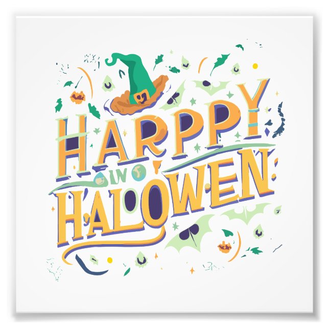 Impression Photo halloween, spooky, ghost, pumpkin, witch, cute,  (Devant)