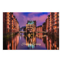 Hambourg, Allemagne à la nuit