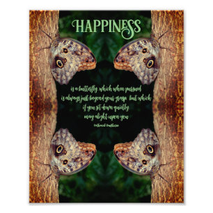 Impression Photo Happiness Brown Butterfly Inspirational Citation 8