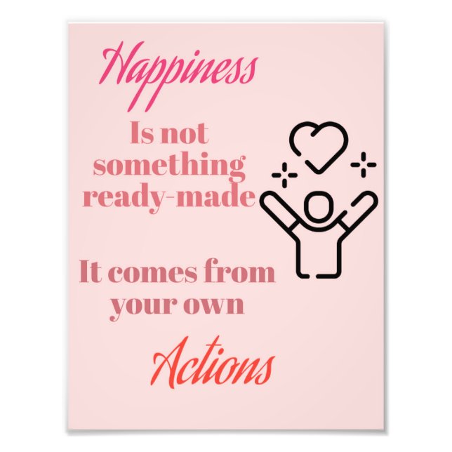 Impression Photo Happiness in Action : citation d'affiche (Devant)