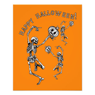 Impression Photo Happy Halloween Dancing Skeleton Danse Macabre
