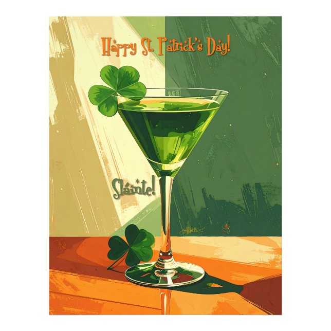 Impression Photo Happy St. Patrick's Day Shamrock Martini  (Devant)