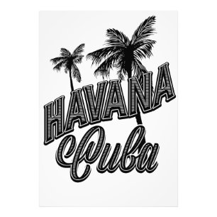 Impression Photo Havana Cuba typographie vintage art.