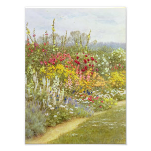 Impression Photo Helen Allingham Vintage Une Frontière Herbacée