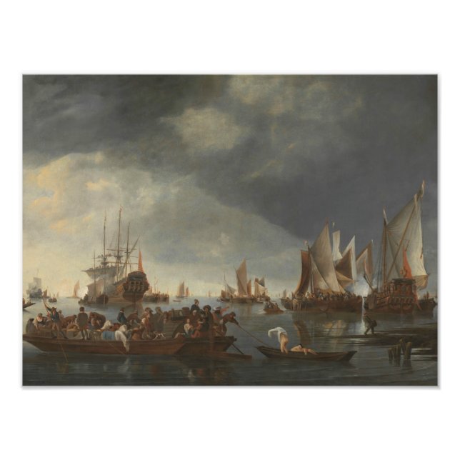 Impression Photo Hendrick Dubbels - Port avec voiliers (Devant)