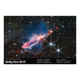 Impression Photo Herbig-Haro 46/47 Webb Space Telescope Image Info