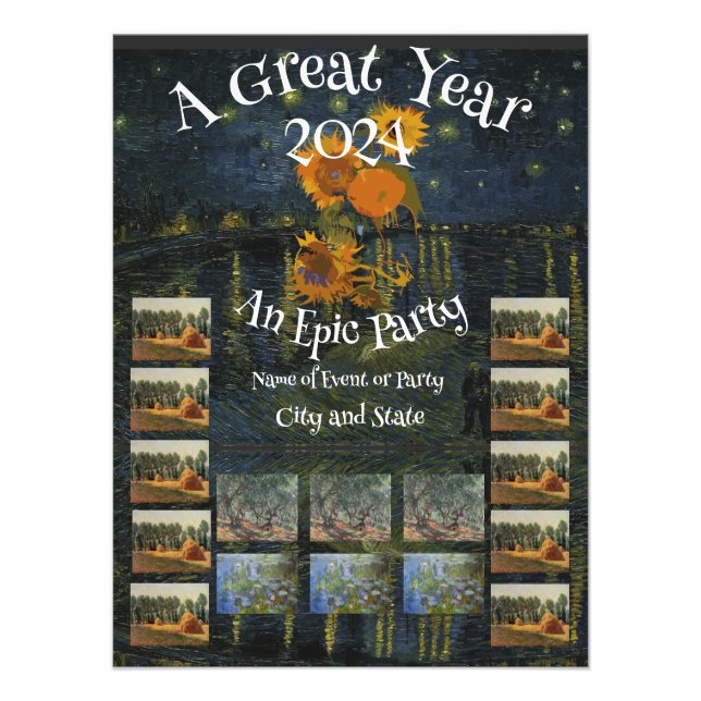 Impression Photo Heureuse Fête de 2024 Célibataire au Célibatin Ret (Devant)