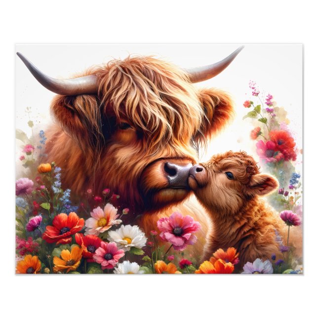 Impression Photo Highland Cow Mothers (Devant)