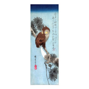 Impression Photo Hiroshige - Hibou grand-duc, Pin et Lune croissant