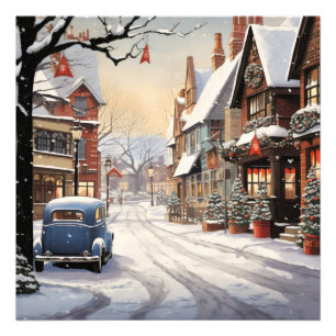 Impression Photo Hiver vintage en ville