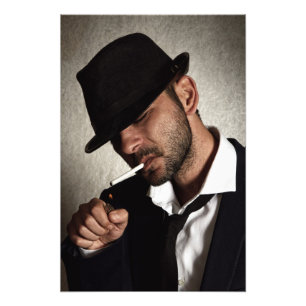 Impression Photo Homme rétro fumeur