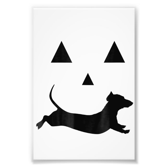 Impression Photo Hommes Citrouille Halloween Dachshund Jack-O-Lante (Devant)