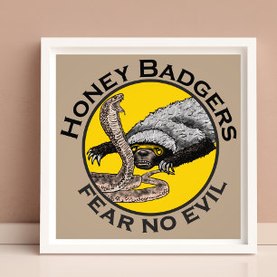 Impression Photo Honey Badgers ne crains pas mal Jaune effrayant An
