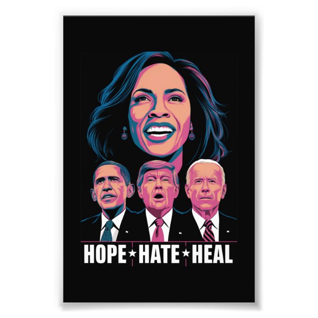 Impression Photo Hope Hate Heal Rise Kamala 2024 (Devant)