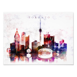 Impression Photo Horizon d'aquarelle de Toronto