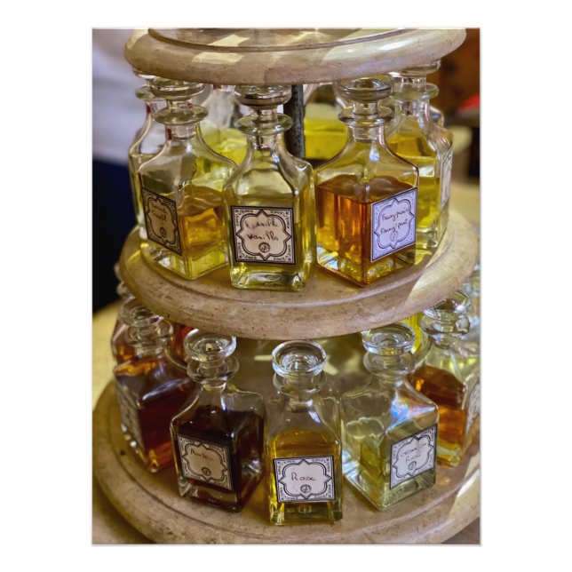 Impression Photo Huiles de parfum à Marrakech, Maroc (Devant)