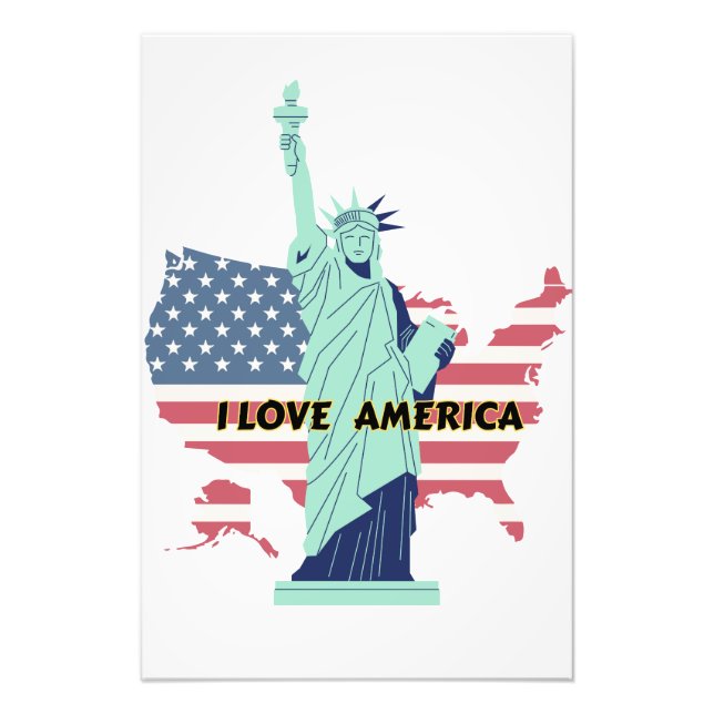 Impression Photo I Love America - Liberty & Pride T-Shirt (Devant)
