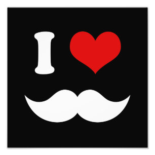 Impression Photo I moustaches de blanc d'amour du coeur I