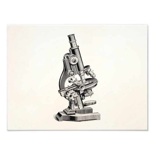 Impression Photo Illustration au microscope vintage Retro Steampunk (Devant)