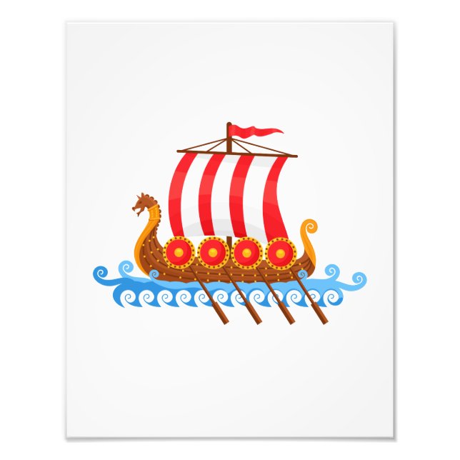 Impression Photo Illustration du dessin du petit Viking Ship (Devant)